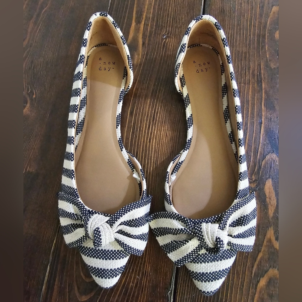 A New Day striped bow flats